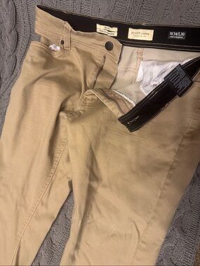 Scott James England Men's Tan Slim-Fit Jeans Size W34 L30